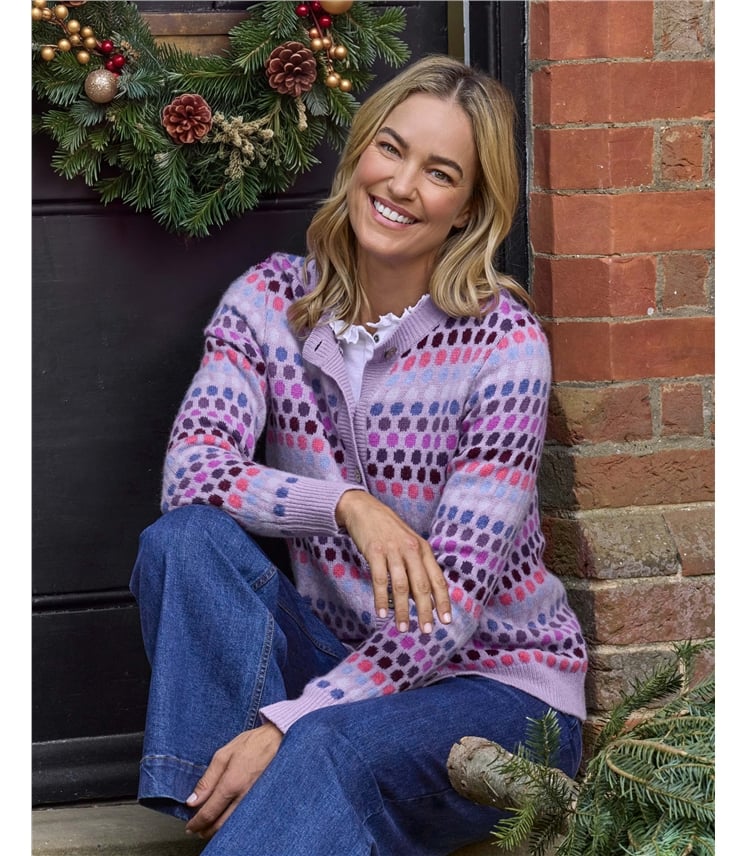 Multi Spot Stripe Cardigan