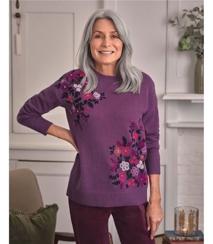 Floral Embroidered Sparkle Jumper