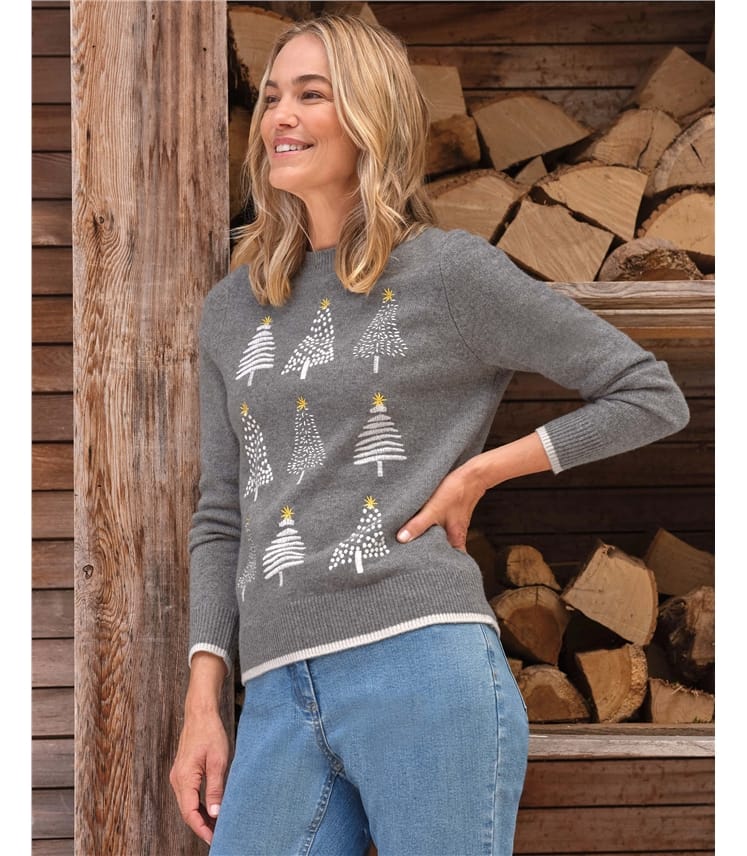Embroidered Christmas Tree Jumper