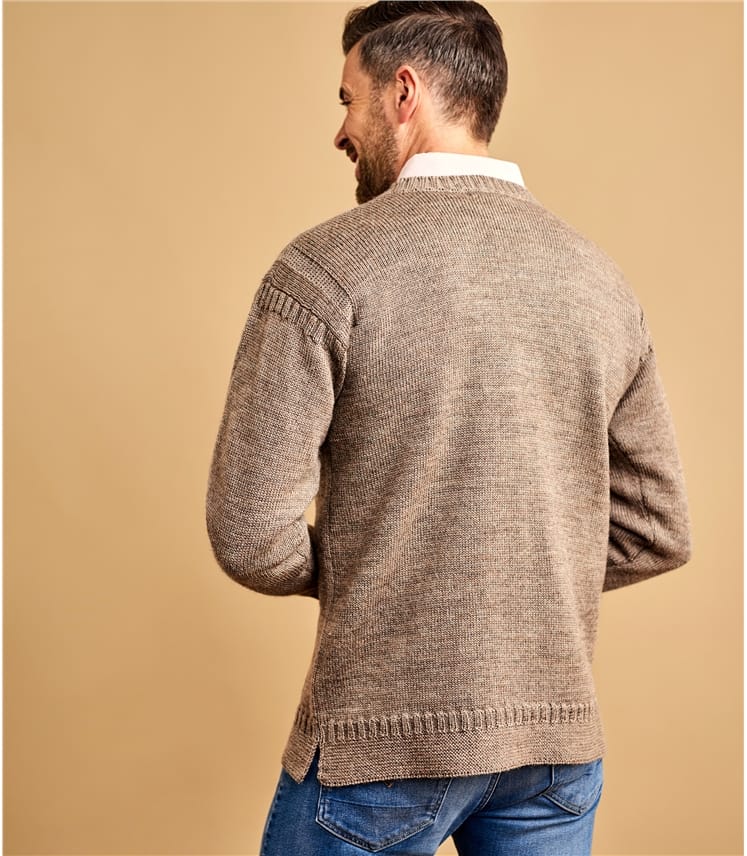 Vole Marl Pure Wool | Mens Pure Wool Guernsey Sweater