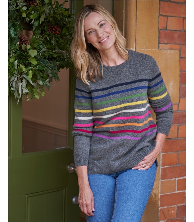 Multi Stripe Lambswool Sweater
