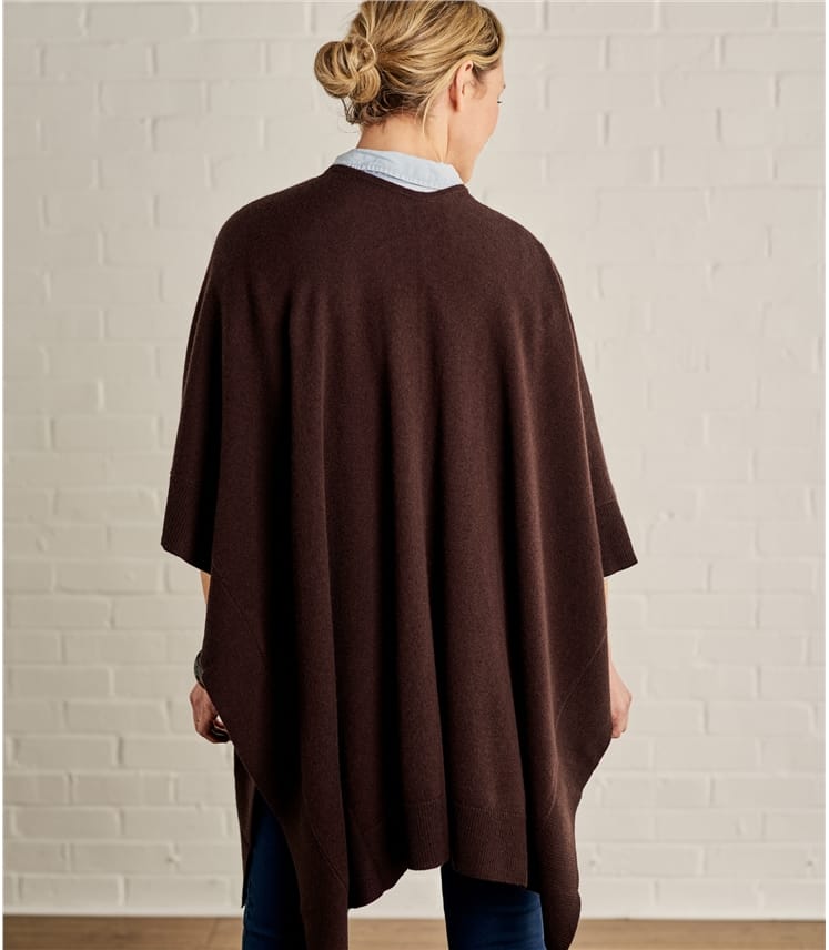 Chocolate Womens Cashmere Merino Blend Blanket Wrap WoolOvers UK