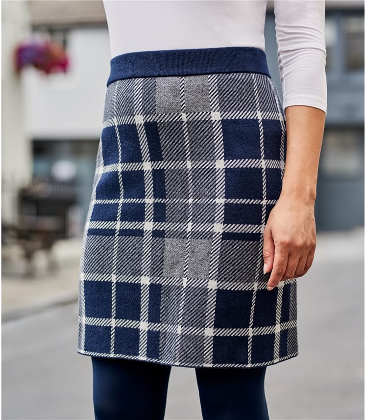 navy check trousers womens