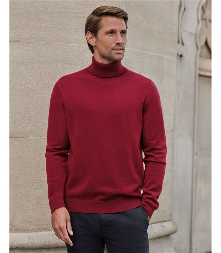 Mens Cashmere Roll Neck Sweater