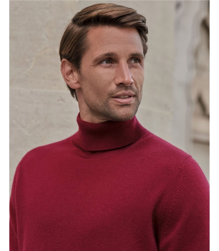 Mens Cashmere Roll Neck Sweater