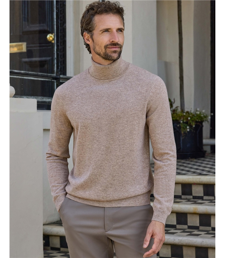 Mens Cashmere Roll Neck Sweater