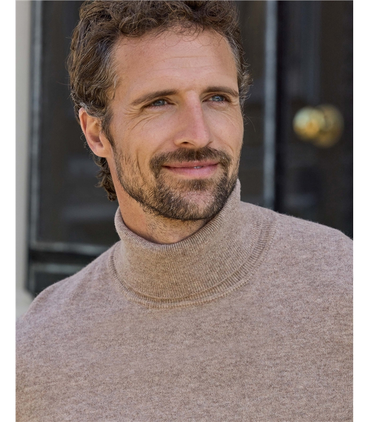Mens Cashmere Roll Neck Sweater
