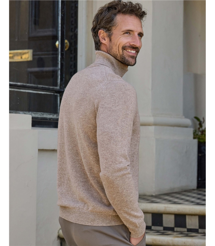Mens Cashmere Roll Neck Sweater