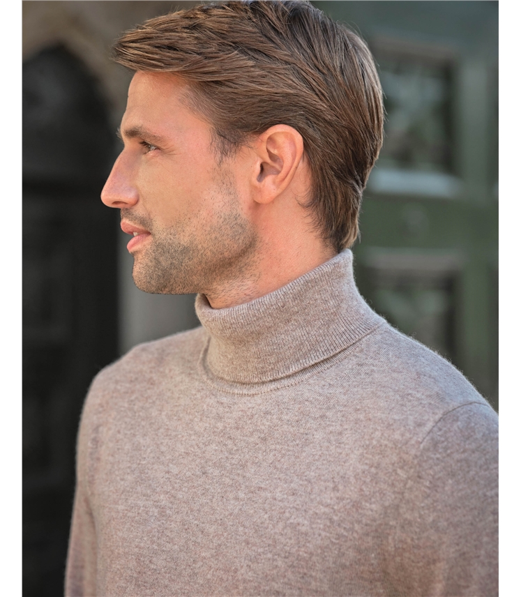 Mens Cashmere Roll Neck Sweater