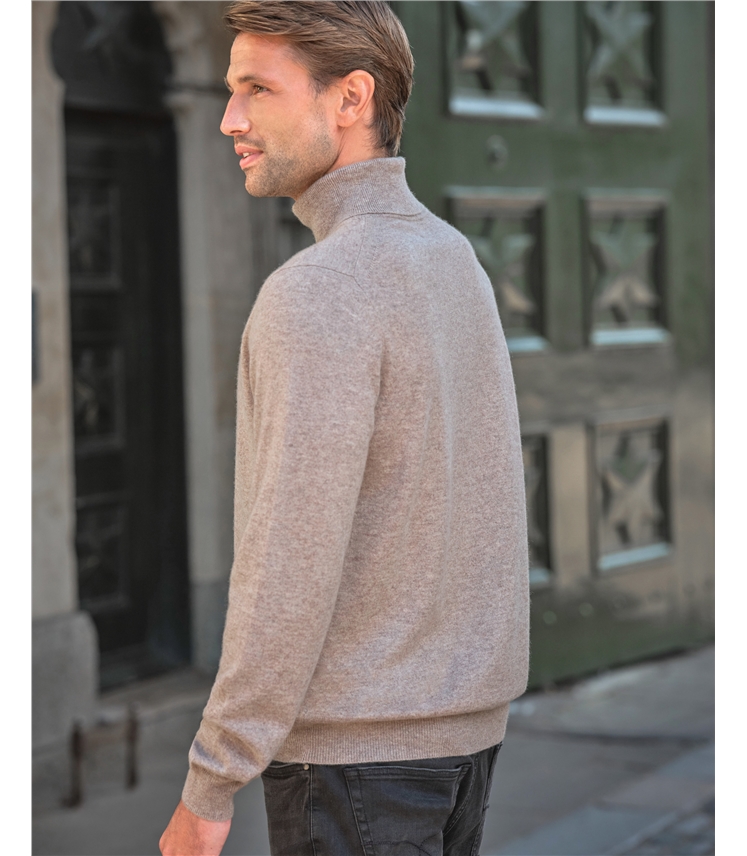 Mens Cashmere Roll Neck Sweater
