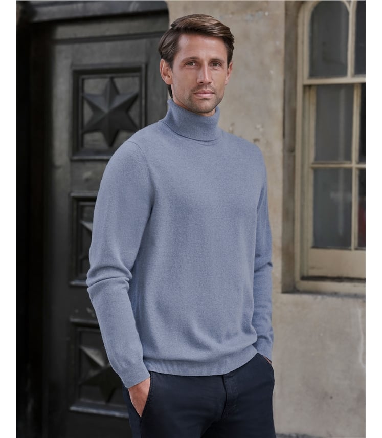 Buy French Connection Mens Cash Roll Neck Jumper Black - View #3