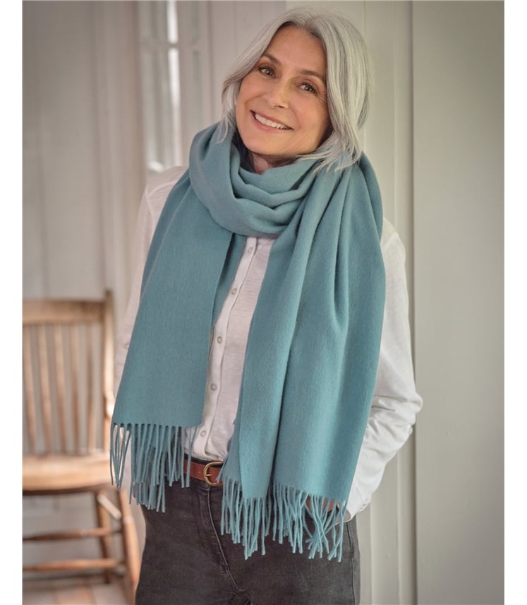 Wide Pure Wool Scarf