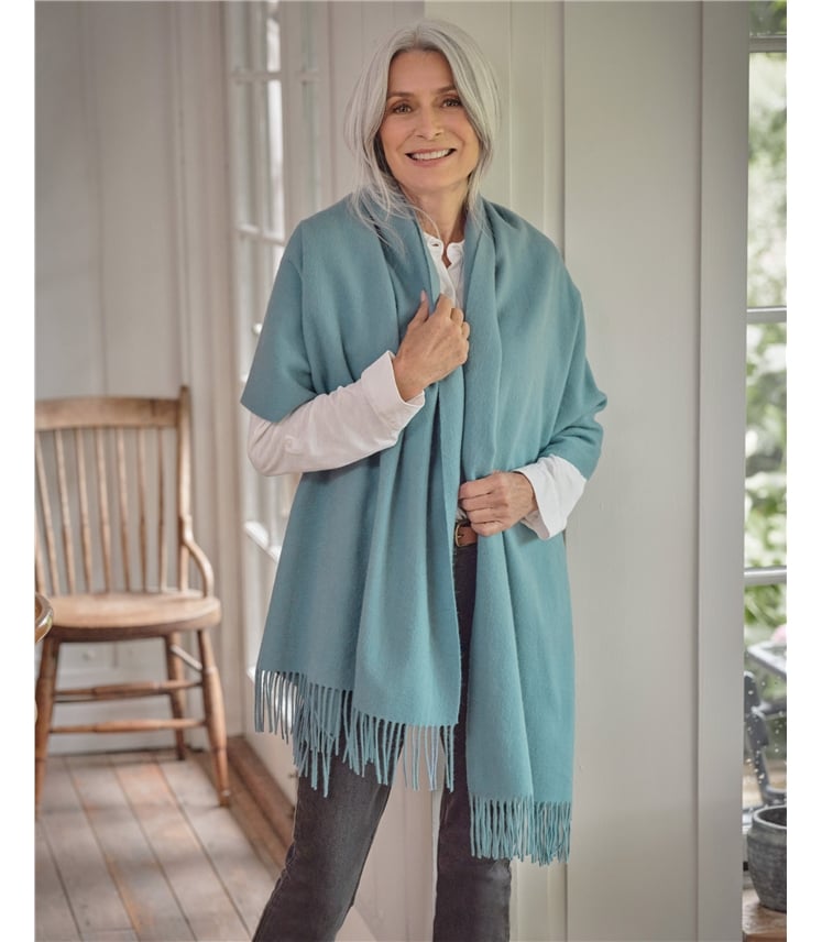 Wide Pure Wool Scarf