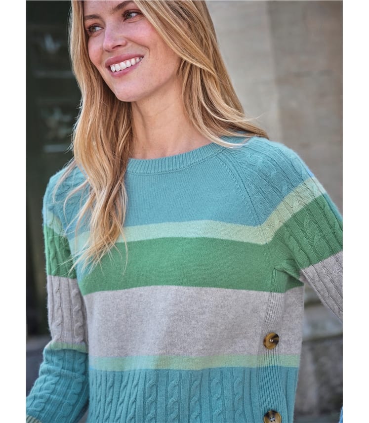 Cashmere Blend Wide Stripe Sweater