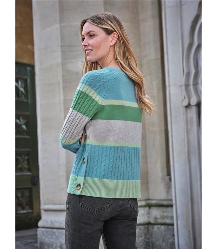 Cashmere Blend Wide Stripe Sweater