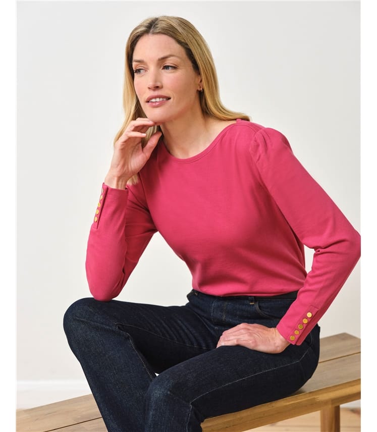Button Sleeve Top