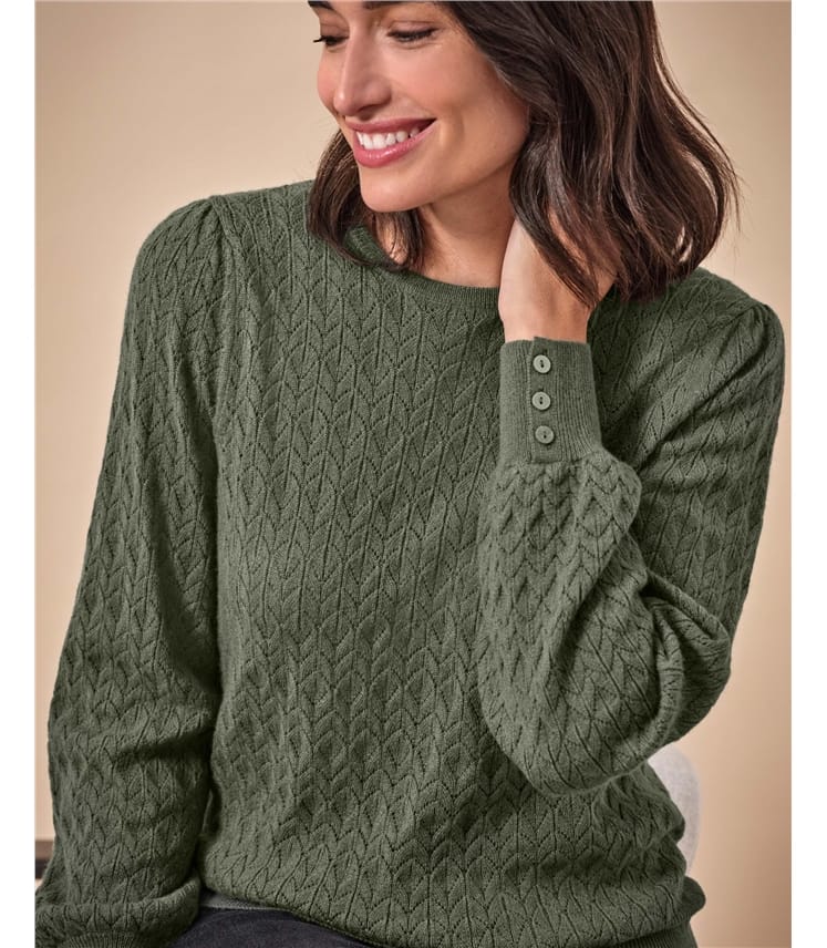 Wool Cashmere Lacy Sweater