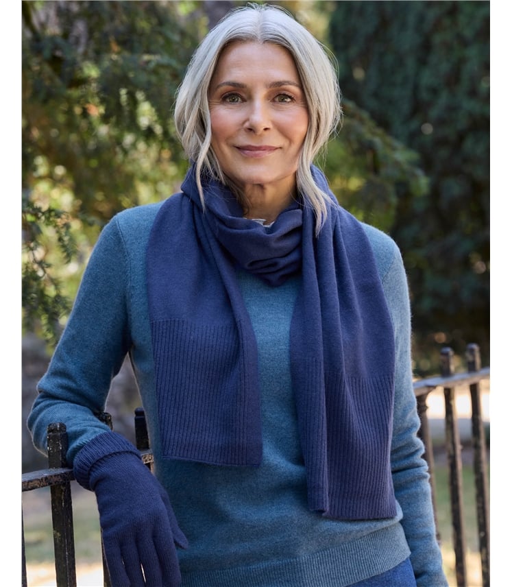 Cashmere Merino Ribbed Scarf