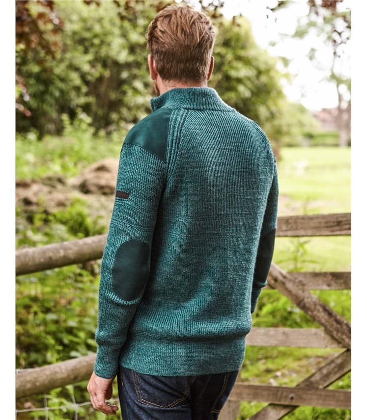 Hillwalker-Pullover mit kurzem Reißverschluss aus reiner Wolle für Herren