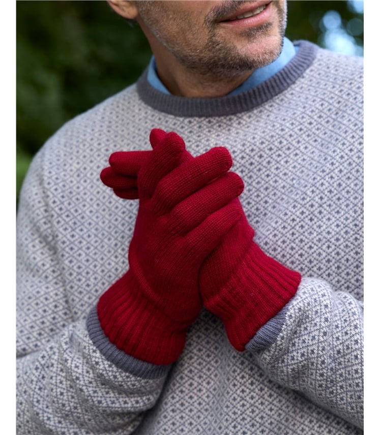 Mens Essential Pure Lambswool Gloves