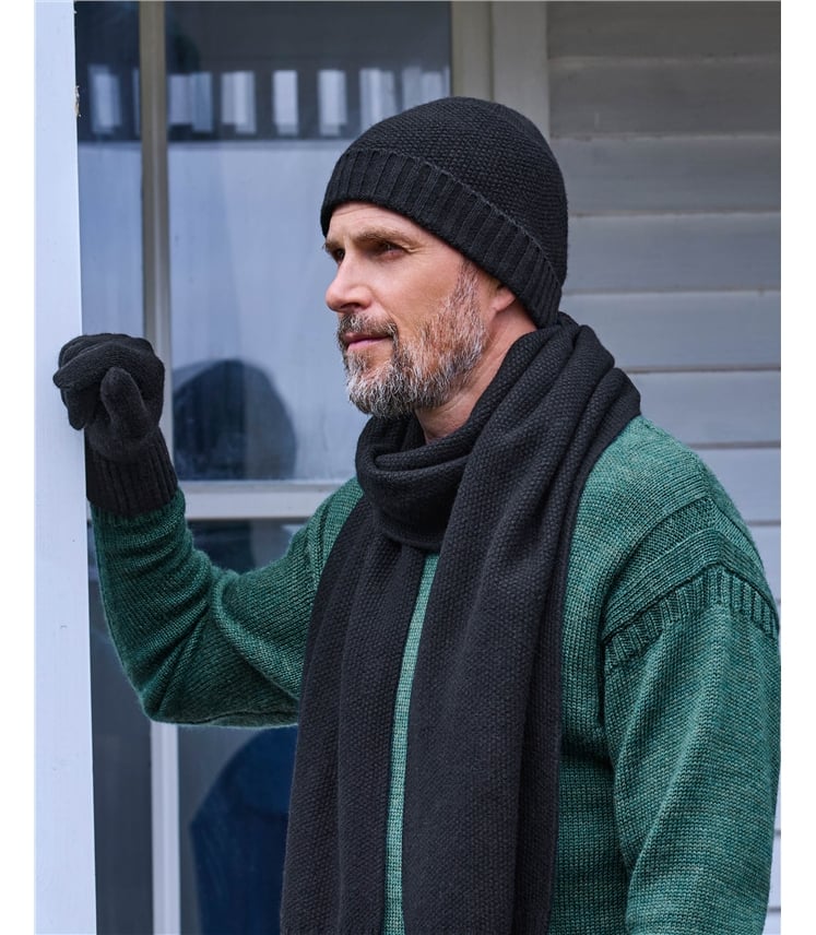 Mens Essential Lambswool Beanie Hat
