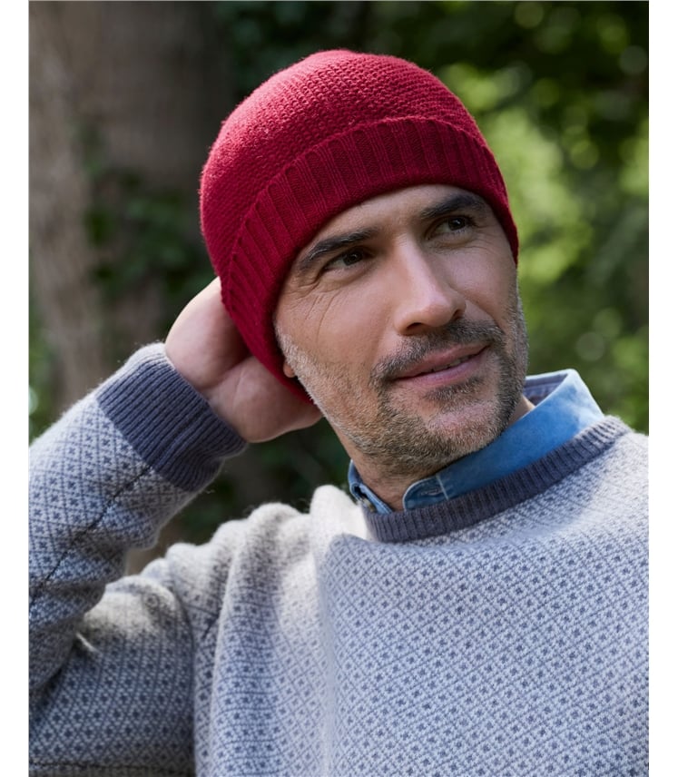 Mens Essential Lambswool Beanie Hat