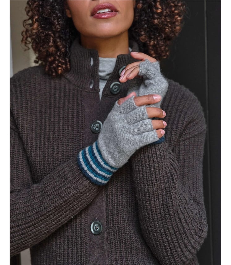 Womens Lambswool Fingerless Gloves