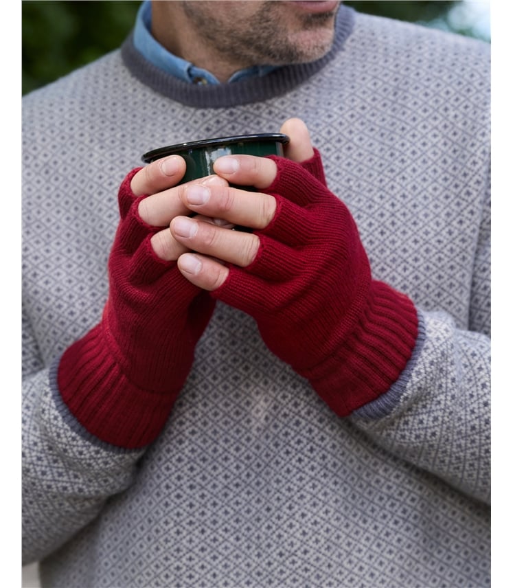 Mens Essential Lambswool Fingerless Glove