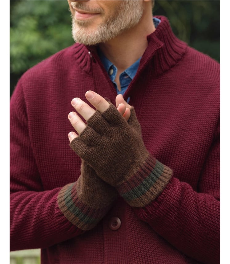 Mens Essential Lambswool Fingerless Glove