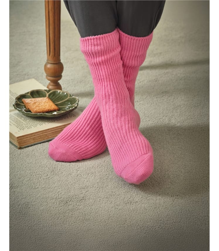 Chaussettes côtelées - Femme - Cachemire & Mérinos
