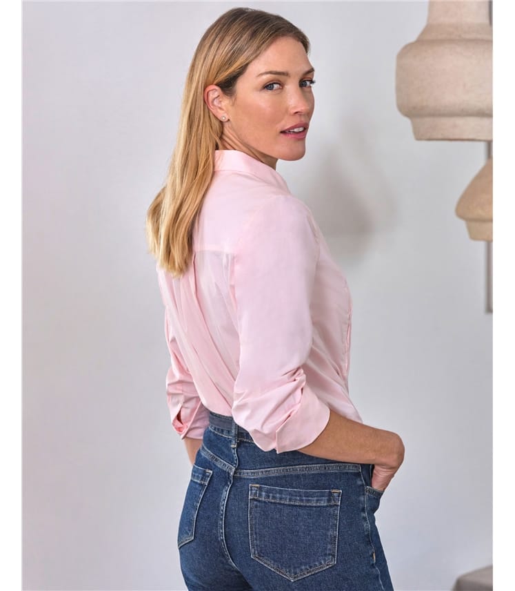 Pleat Front Cotton Shirt