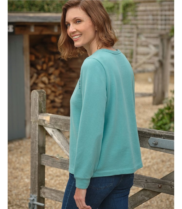 Sweatshirt à fleurs brodées