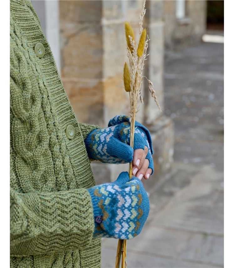 Heart Fairisle Capped Mitten