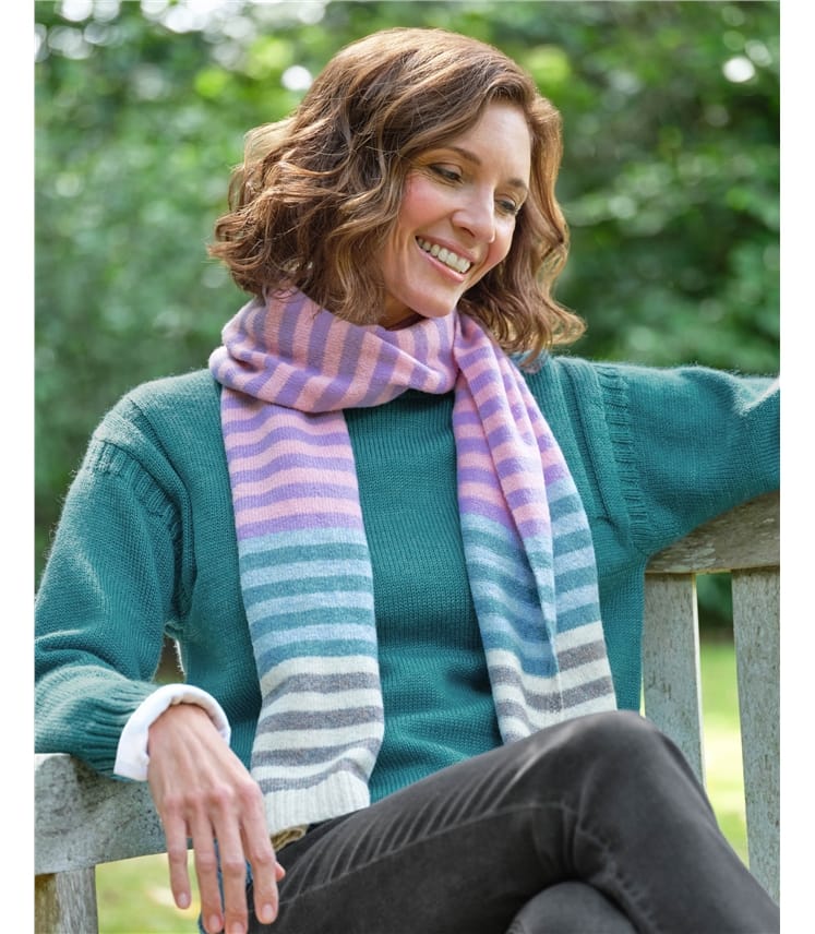 Multi Stripe Lambswool Scarf