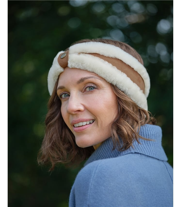 Sheepskin And Suede Headband