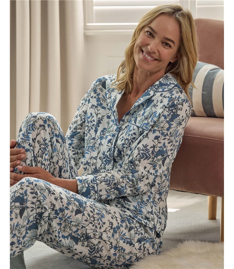 Woven Revere Collar PJ Top