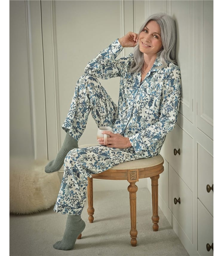 Woven Revere Collar PJ Top