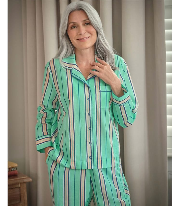 Woven Revere Collar PJ Top
