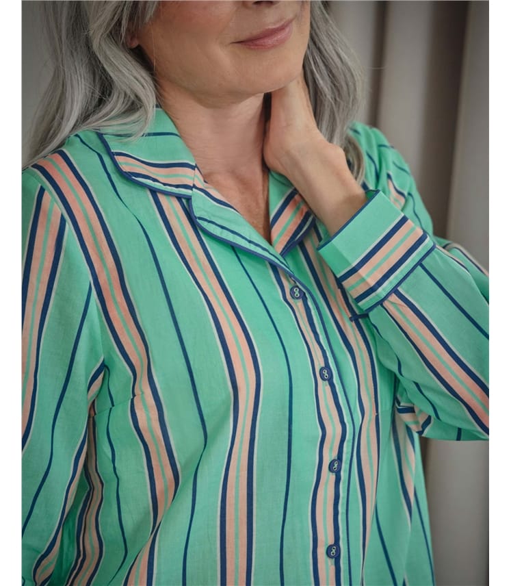 Woven Revere Collar PJ Top