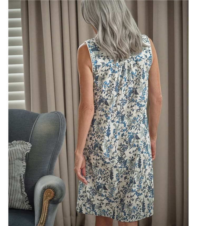 Lightweight Sleeveless Frill Collar Nightie