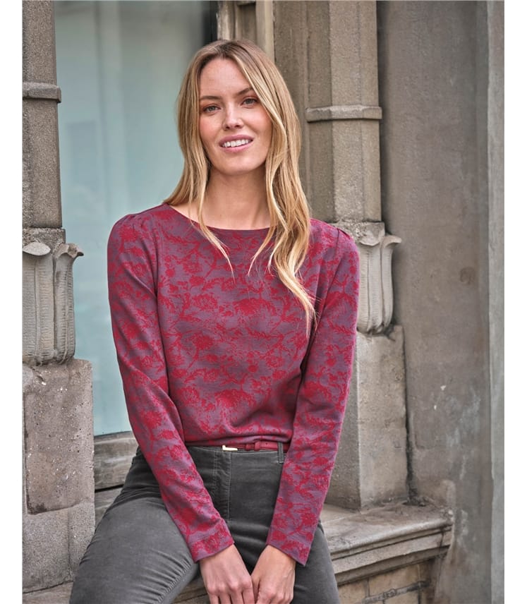 Jacquard Long Sleeve Top