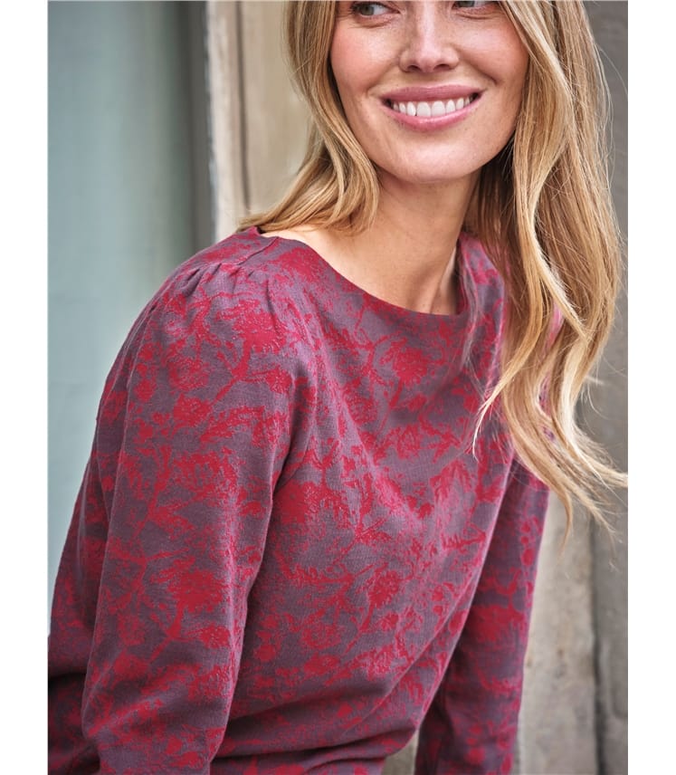 Jacquard Long Sleeve Top