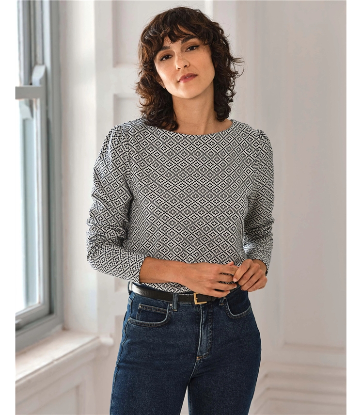 Jacquard Long Sleeve Top