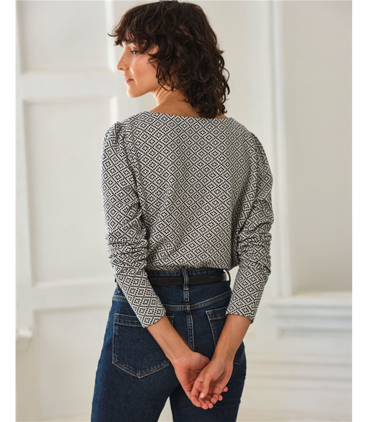 Jacquard Long Sleeve Top