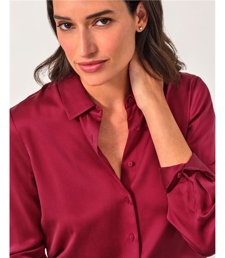 Sand Washed Pure Silk Satin Blouse