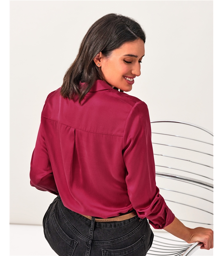 Sand Washed Pure Silk Satin Blouse