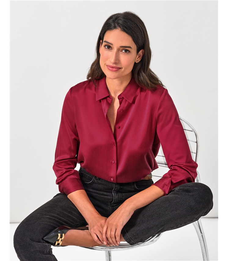 Sand Washed Pure Silk Satin Blouse