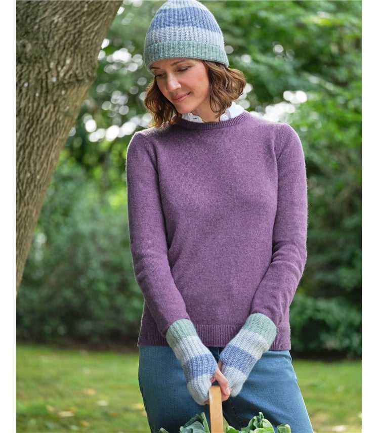 Fluffy Colourblock Stripe Hat