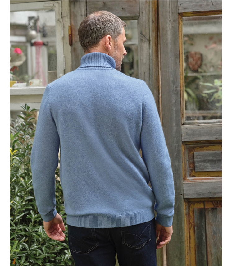 Mens Lambswool Polo Neck Jumper