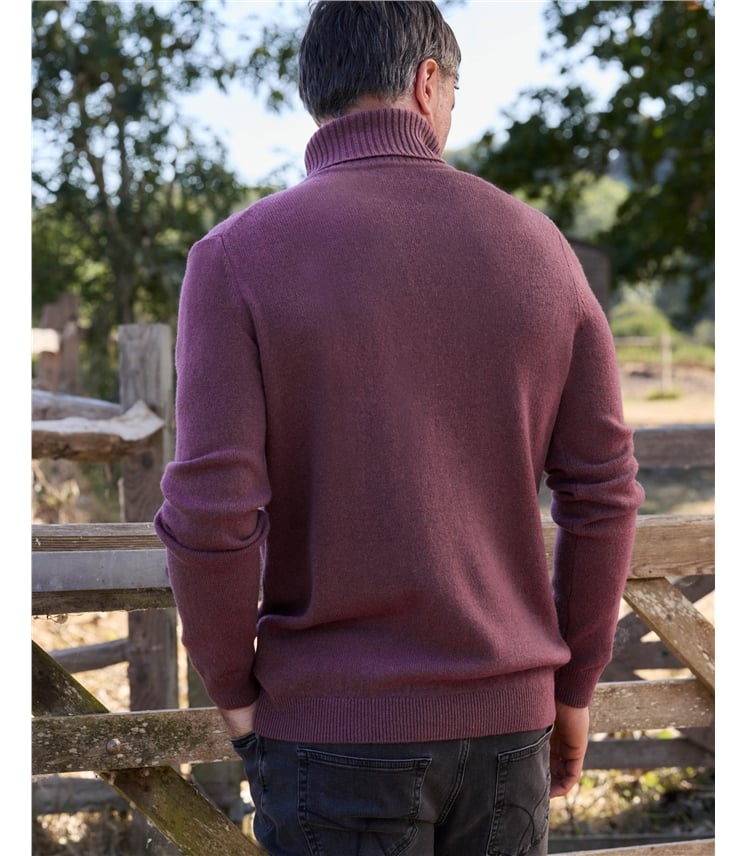 Mens Lambswool Polo Neck Jumper